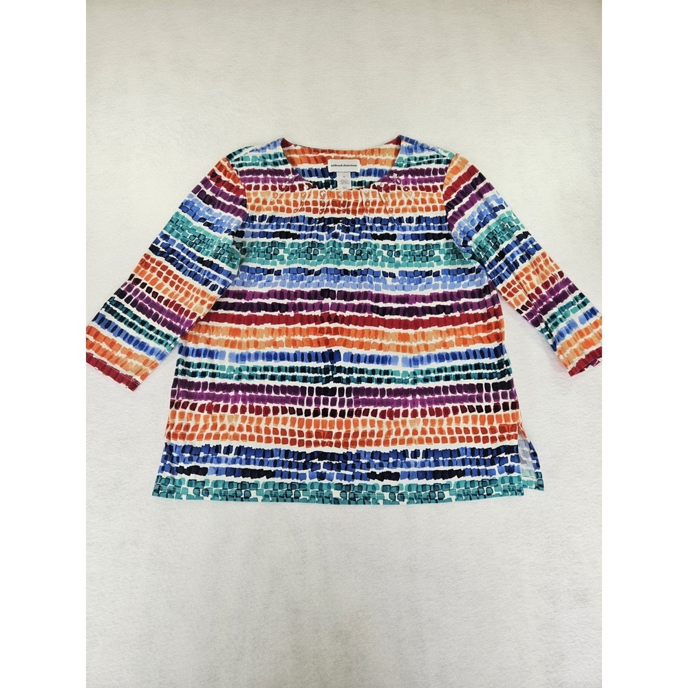 Alfred Dunner Size Medium Womens Rainbow Blouse